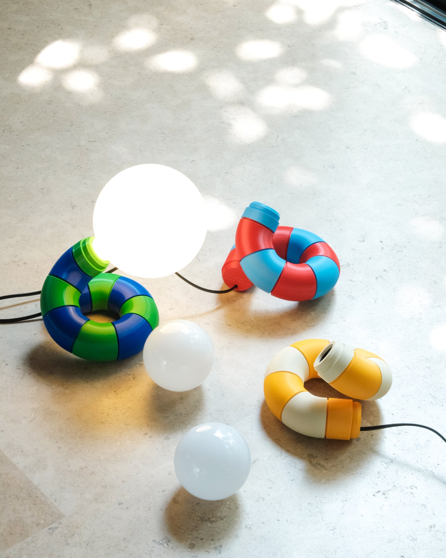 Tube Desk Lamp (Red & Blue)