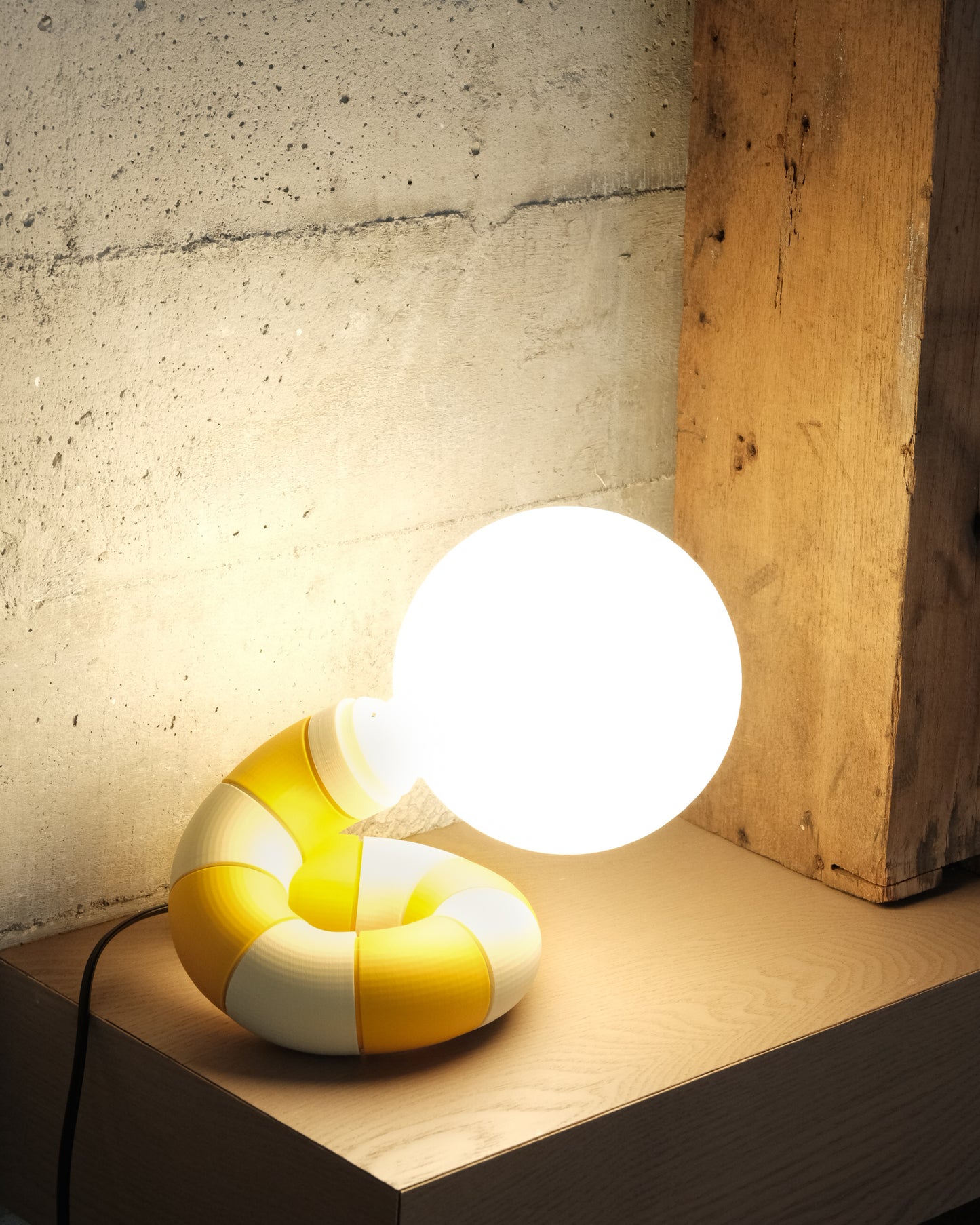 Tube Desk Lamp (White & Yellow)
